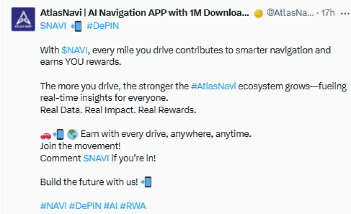 crypto-is-dropping-best-crypto-to-diversify Atlas Navi announced its use case on Twitter.