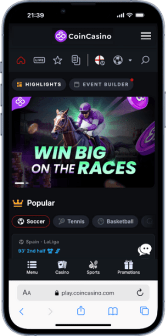 CoinCasino sports betting New Zealand crypto sportsbook welcome offer