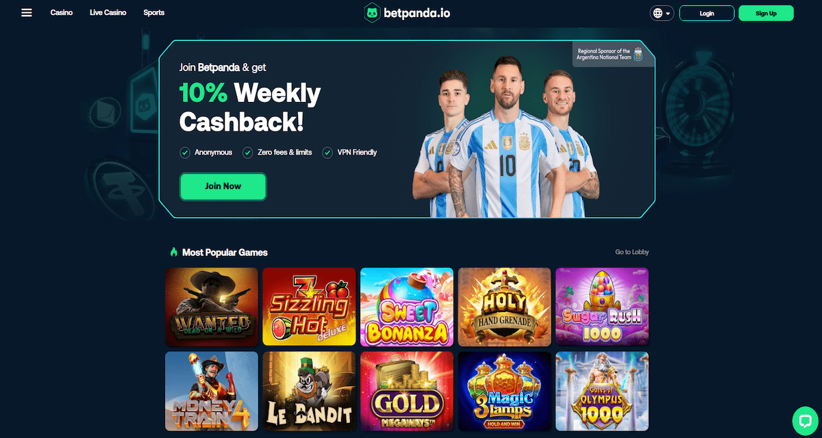 BetPanda – Known for its generous bonuses and wide selection of slot games