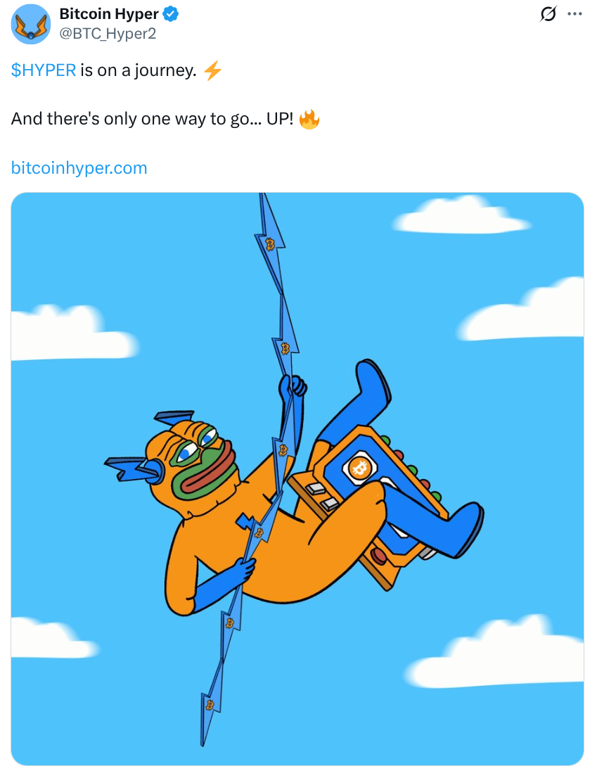 Bitcoin Hyper Promo Post auf X.
