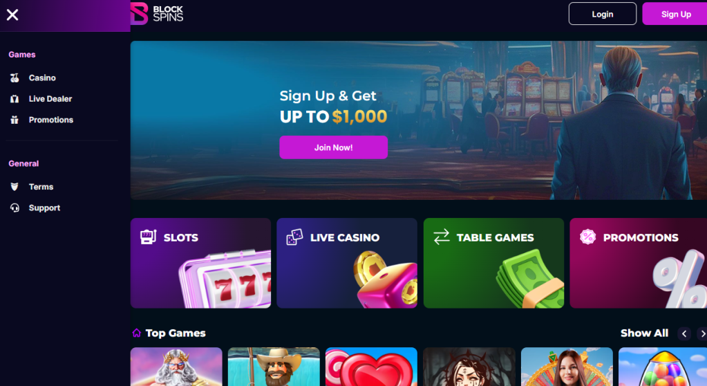 8. Blockspins – Fast Sign-Ups and VIP Levels