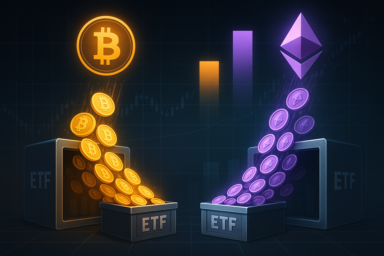 Bitcoin etfs again, but any onetherum is still ruling