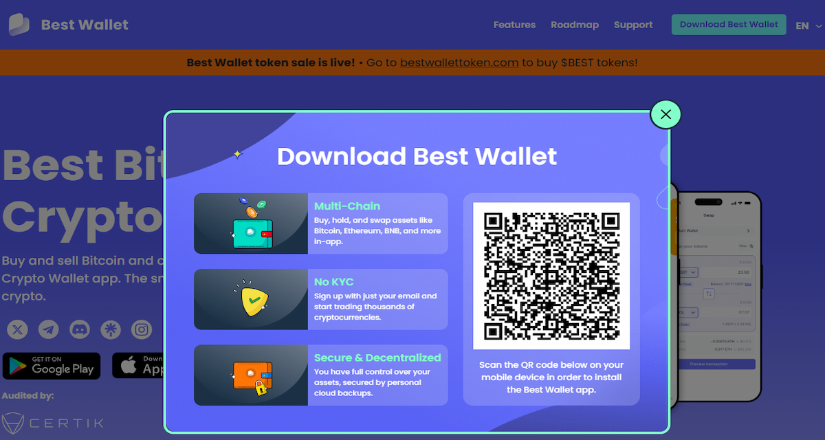 วอลเล็ตที่ผู้ใช้ถือคีย์เองจะปลอดภัยกว่าเพราะไม่มีตัวกลางควบคุม แนะนำ best wallet อย่าง Best Wallet ซึ่งรองรับระบบนิเวศโซลานาได้ดีและเหมาะกับการเข้าร่วมพรีเซล