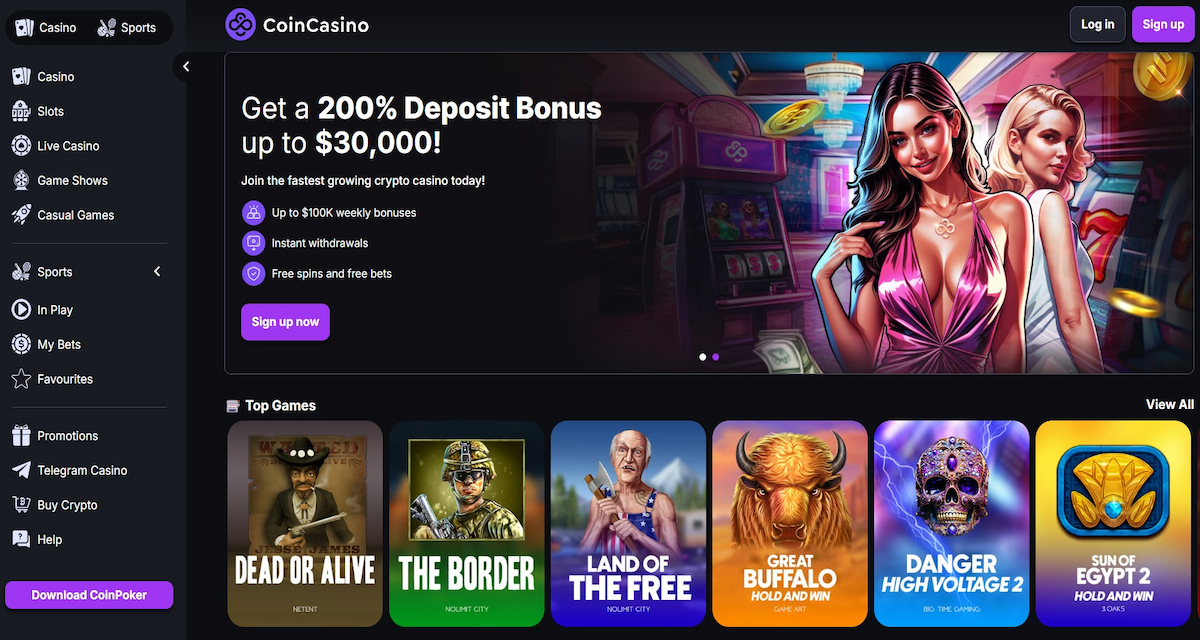 CoinCasino – A crypto-friendly casino offering instant deposits and smooth gameplay