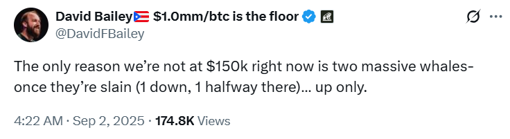 btc-to-hit-$250k-hyper-next-1000x-crypto David Bailey Bitcoin prediction on Twitter.