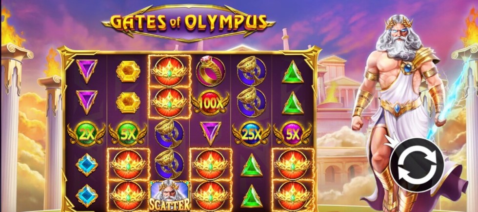 Tela do slot Gates of Olympus (Pragmatic Play)