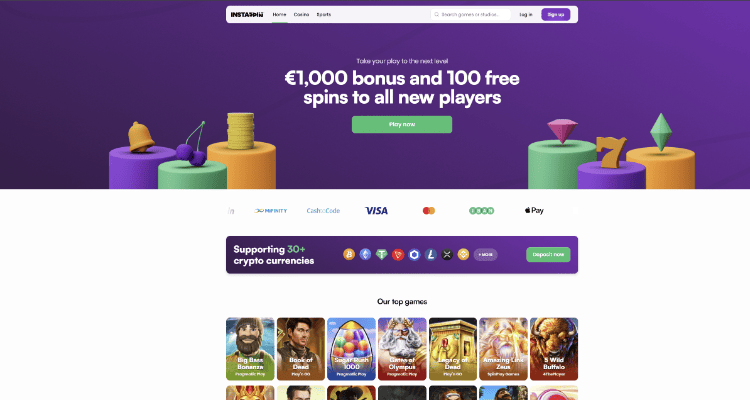 5. Instaspin – online kazino su įspūdingomis live žaidimų galimybėmis