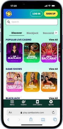 a mobile screenshot of Samba Slots, one of the best Arab online casinos in the UAE