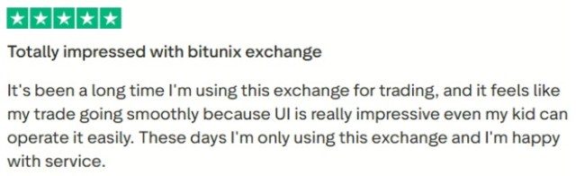 Interface user review of Bitunix.