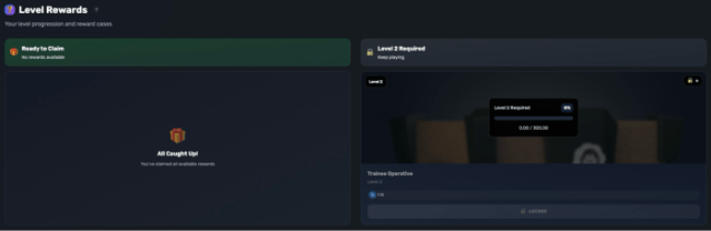 SkinsLuck loyalty rewards and level progression monitor.
