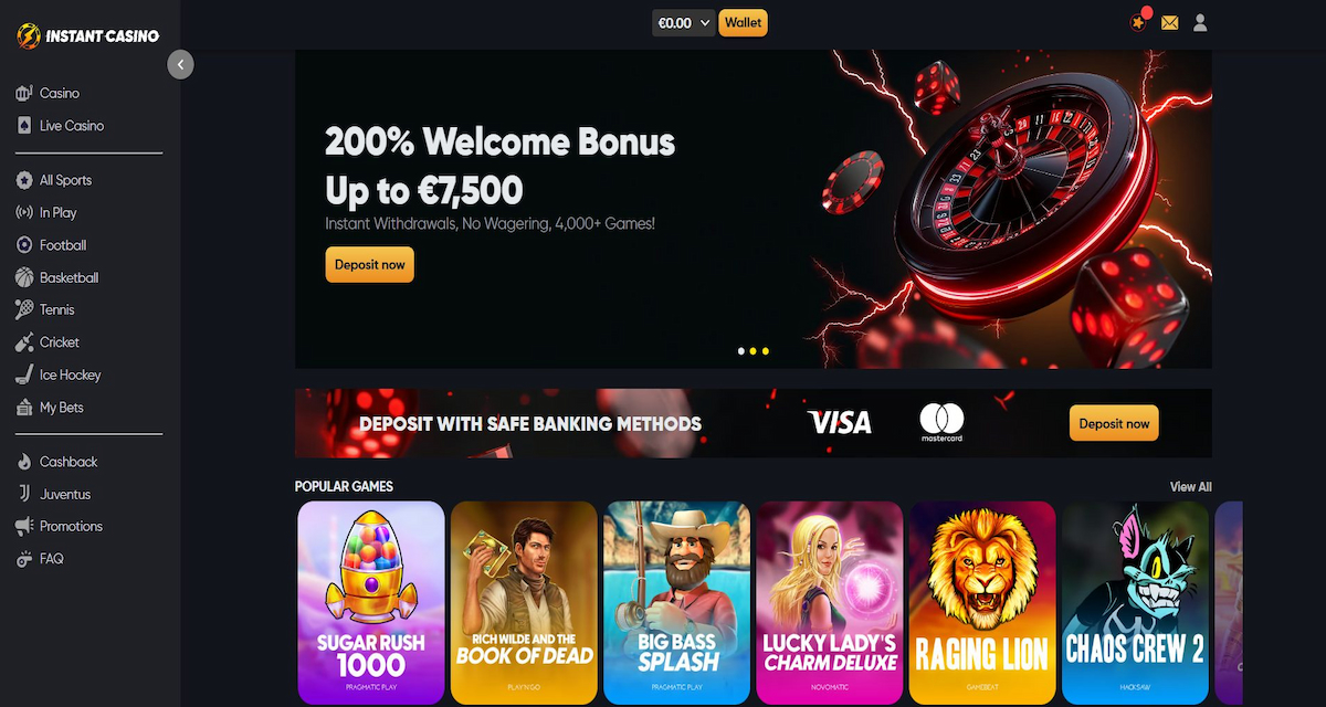 Instant Casino – Focused on lightning-fast registration and near-instant withdrawals