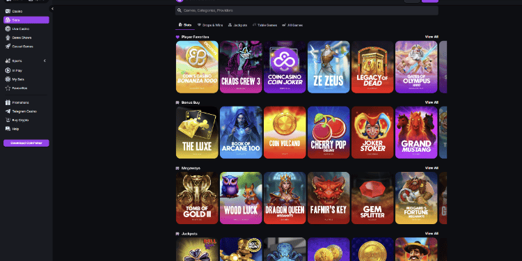 1. CoinCasino – naujo žaidėjo premija ir Telegram patogumas vienoje vietoje
