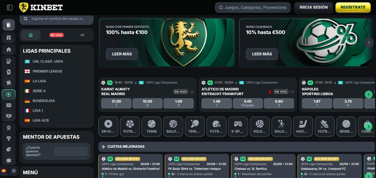 Kinbet es una excelente opción para apostar fuera de España