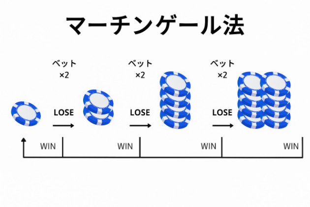 ブラックジャック｜カウンティング以外の資金管理法の1つ、マーチンゲール法の解説