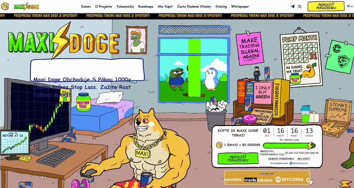 Maxi Doge — „Meme energia so stakingom poháňaná komunitou“