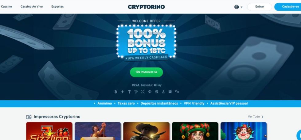 Cryptorino é um criptocasino recomendado para portugal
