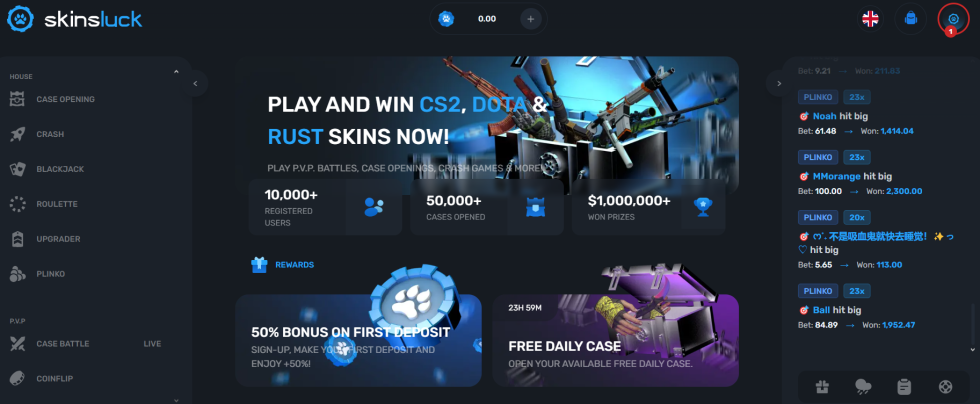 Platforma SkinsLuck