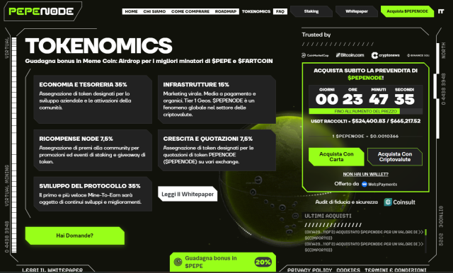 previsioni pepenode - tokenomics
