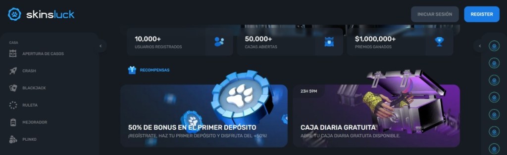 En SkinsLuck puedes aprovechar diferentes promociones para CSGO