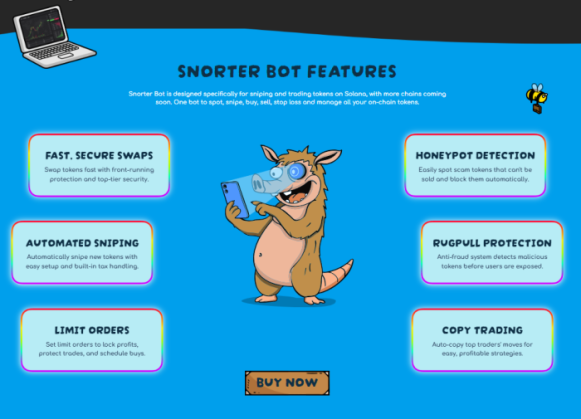 Top features of Snorter Bot. 