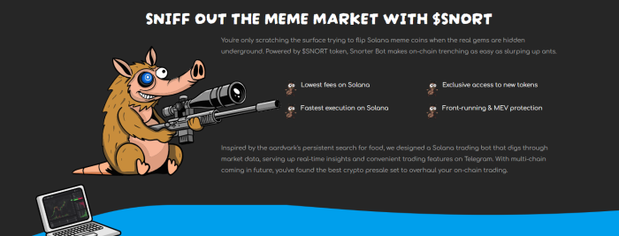 Snorter Token utility as shown on the presale page.