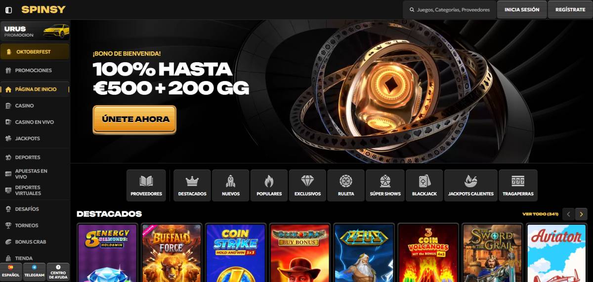 Spinsy es la mejor casa de apuestas fuera de España