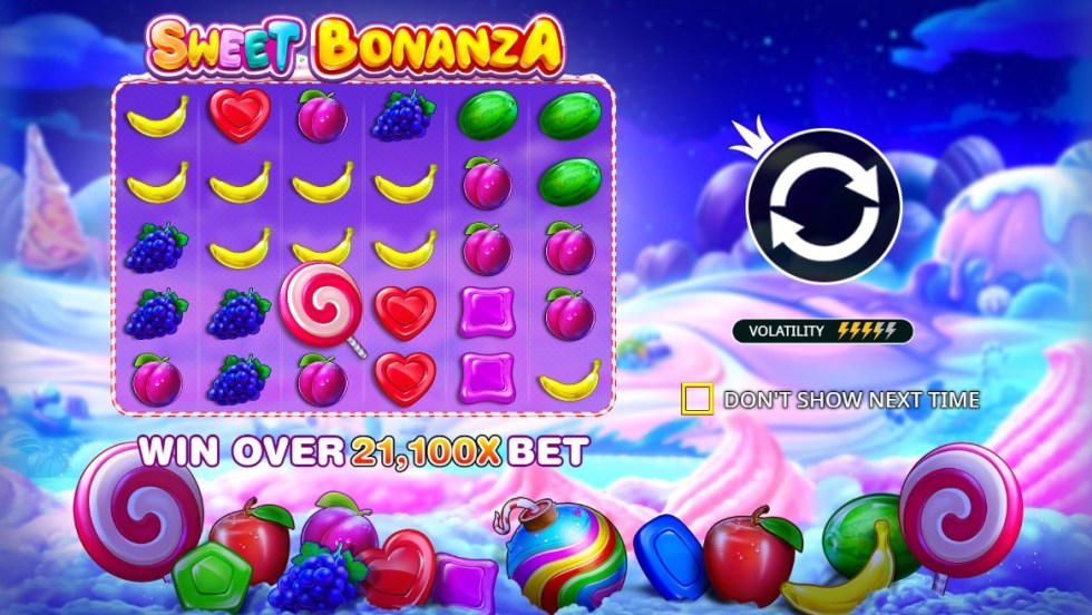 Tela do slot Sweet Bonanza (Pragmatic Play)