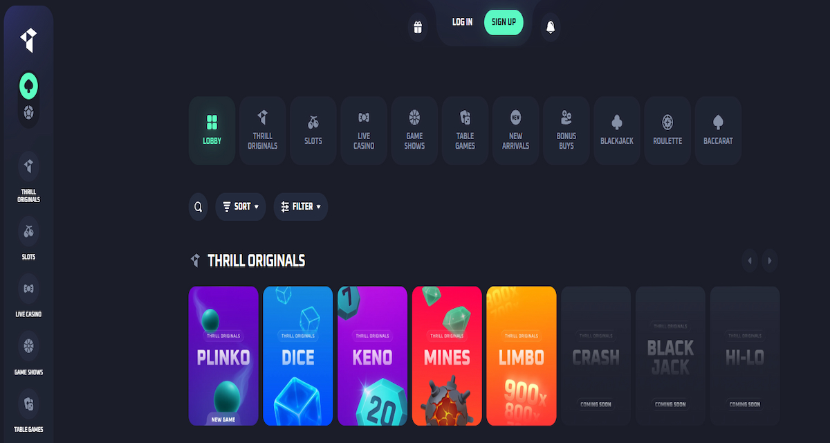 Thrill – Offers immersive slots and live dealer tables with high entertainment value
