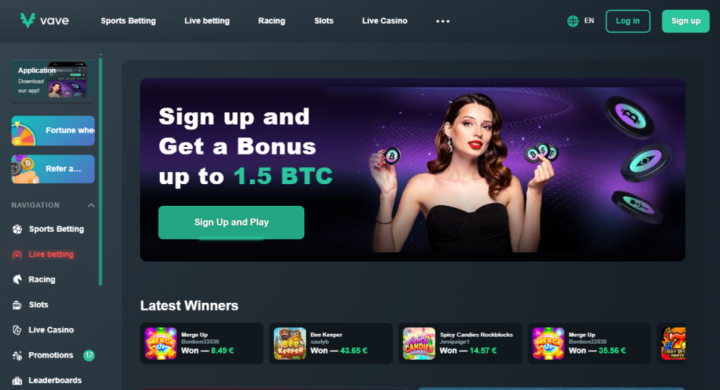 6. Vave – Sportsbook and Casino Variety