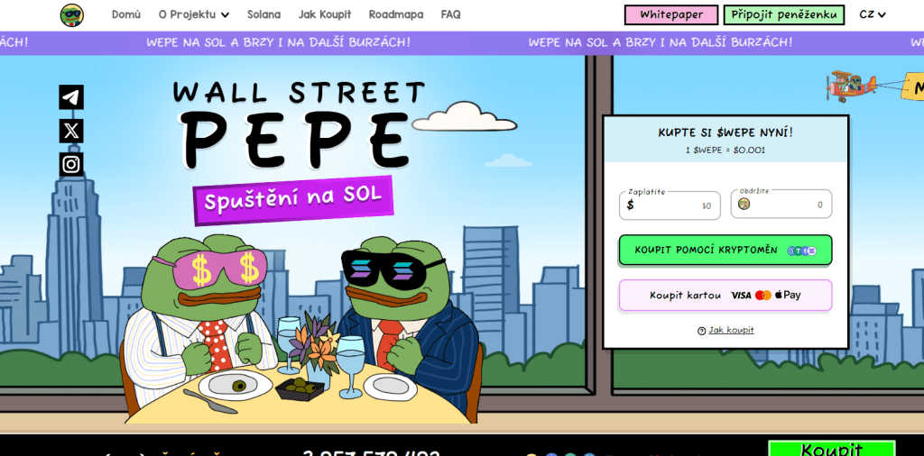 Wall Street Pepe (WEPE): Meme coin s ambicemi Wall Street