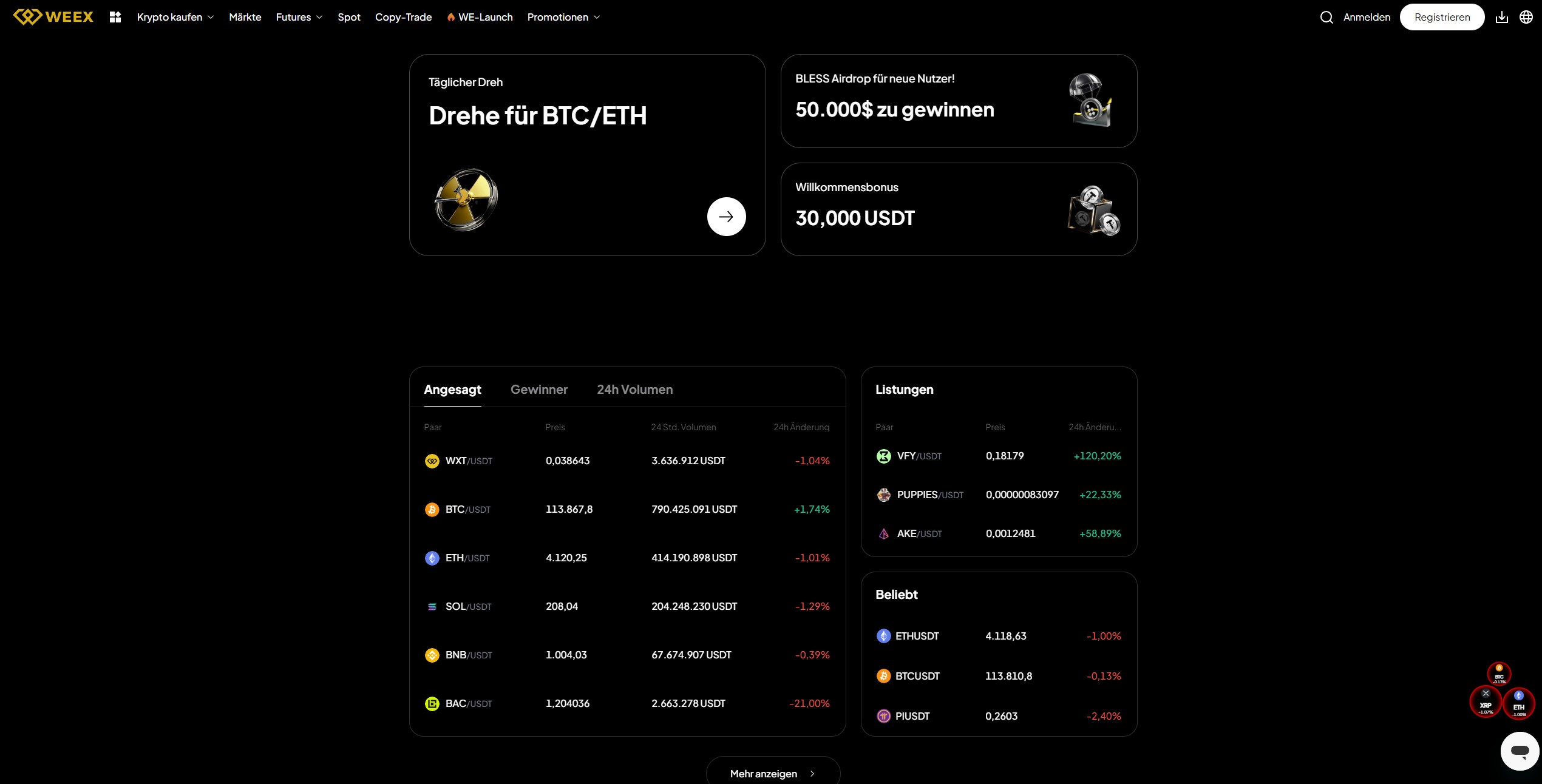 weex krypto börse