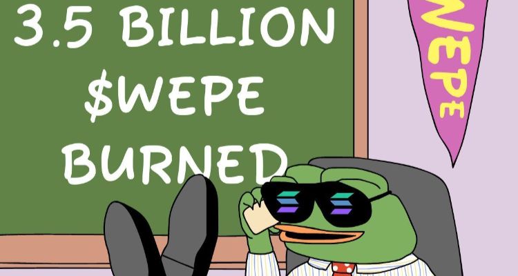 Žetonų deginimai tęsiasi Wall Street Pepe projekte – jau sudeginta 3,6 mlrd. WEPE ir skaičius auga