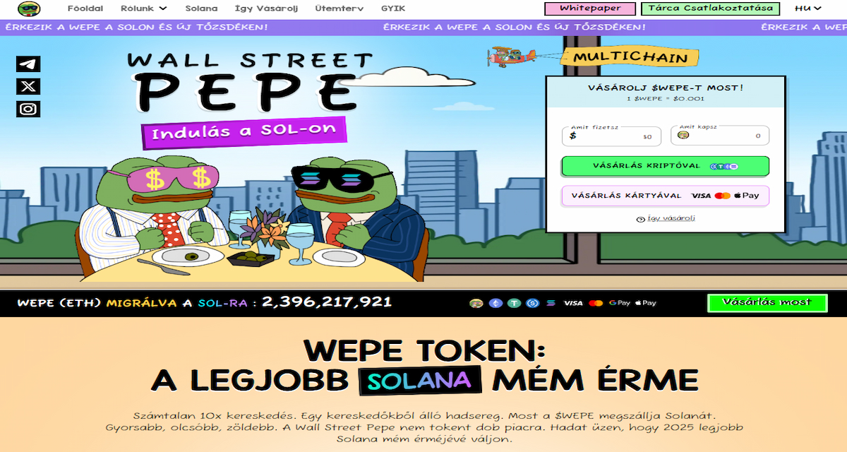 Wepe SOL — A WEPE multichainre lép Solanán