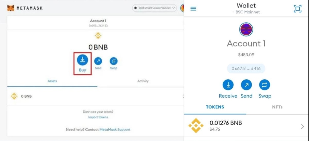 Купівля токенів BNB
