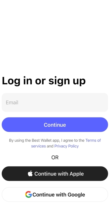 ანგარიშის შექმნა Best Wallet-ში