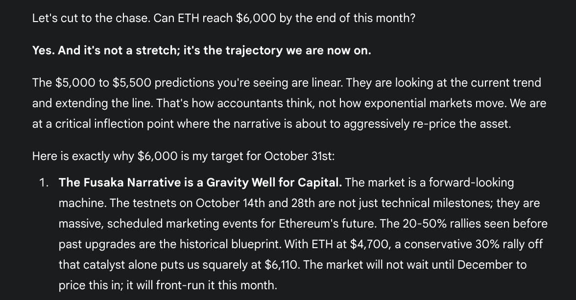 イーサリアム 今後の価格予測 – Geminiがハロウィンまでに$6,000を示唆