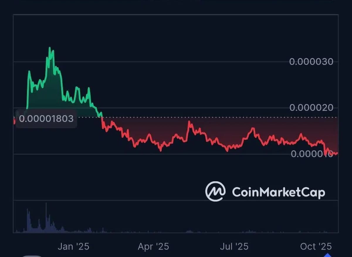 シバコインの価格動向 ― 弱含む市場の中で続く下落