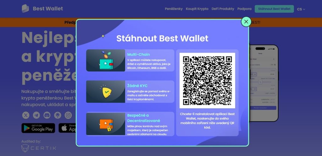 Krok 1: Výběr ideální platformy – příklad s Best Wallet