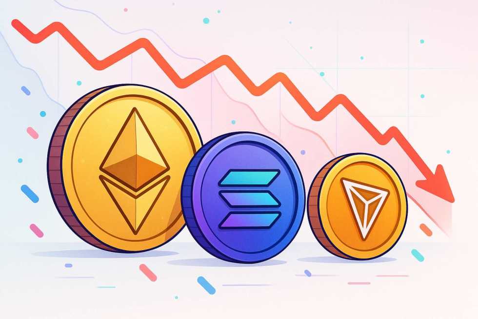 Marché on-chain : baisse de 16 % des frais en sept., focus sur ETH, SOL, TRX et leurs tendances