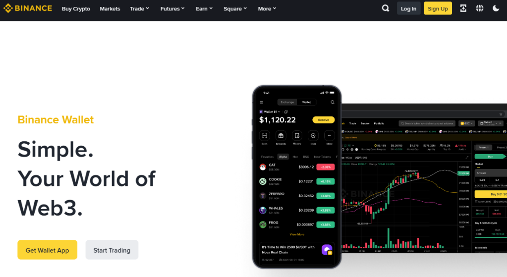 8. Binance Wallet – Bitcoin Novčanik za Aktivne Trgovce
