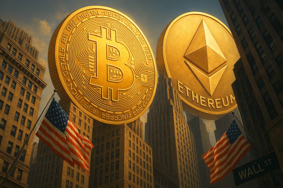 Bitcoin และ Ethereum เหนือวอลล์สตรีท สะท้อนครองตลาดคริปโต