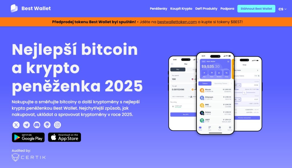 1. Vytvoření účtu v aplikaci Best Wallet
