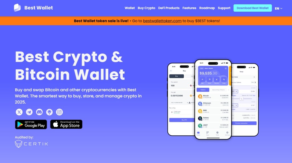 1. Best Wallet – Təhlükəsiz və İntuitiv Dogecoin Wallet Seçimi