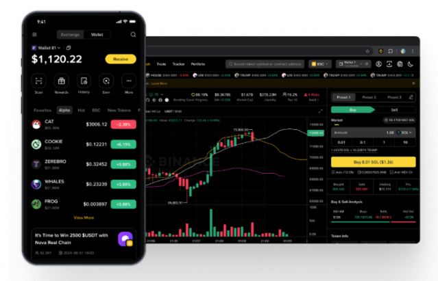 Binance user interfaces.