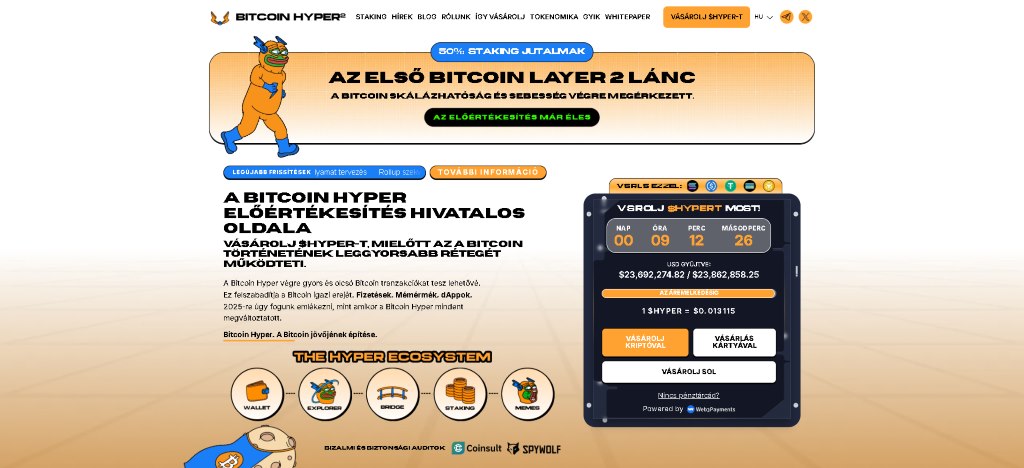 Bitcoin Hyper (HYPER) gyorsan növekvő AI projekt