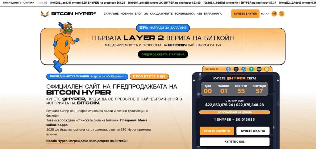 Bitcoin Hyper (HYPER) — Новият слой за мащабируемост и интелигентни договори върху Bitcoin