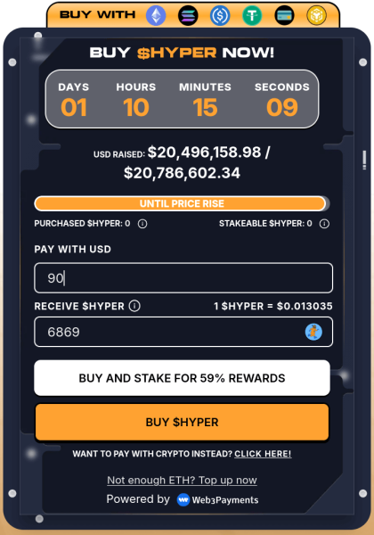 Buying presale crypto with fiat card.