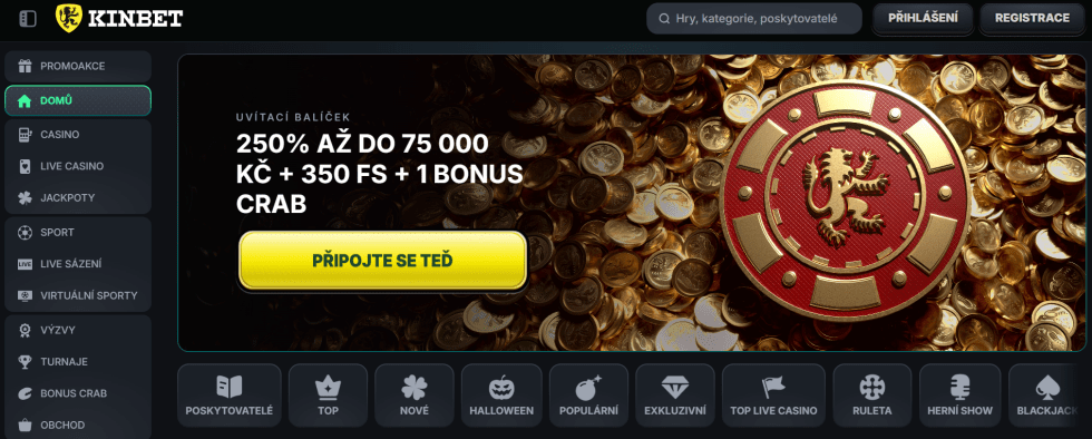 Casino Kinbet s automaty zdarma bez registrace