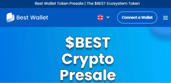 Connect Wallet button on the $BEST token presale page.