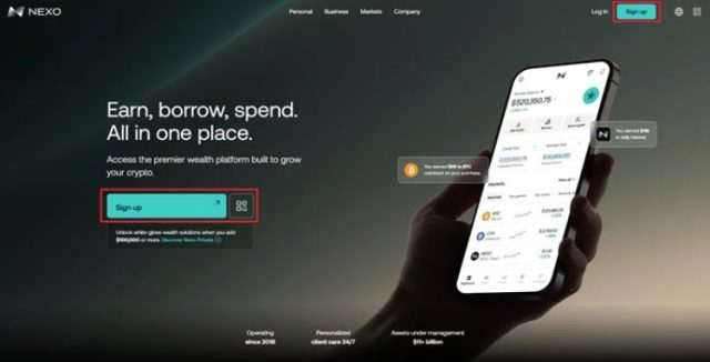 Download the Nexo app